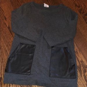 Girls crewcuts tunic top with leather pockets